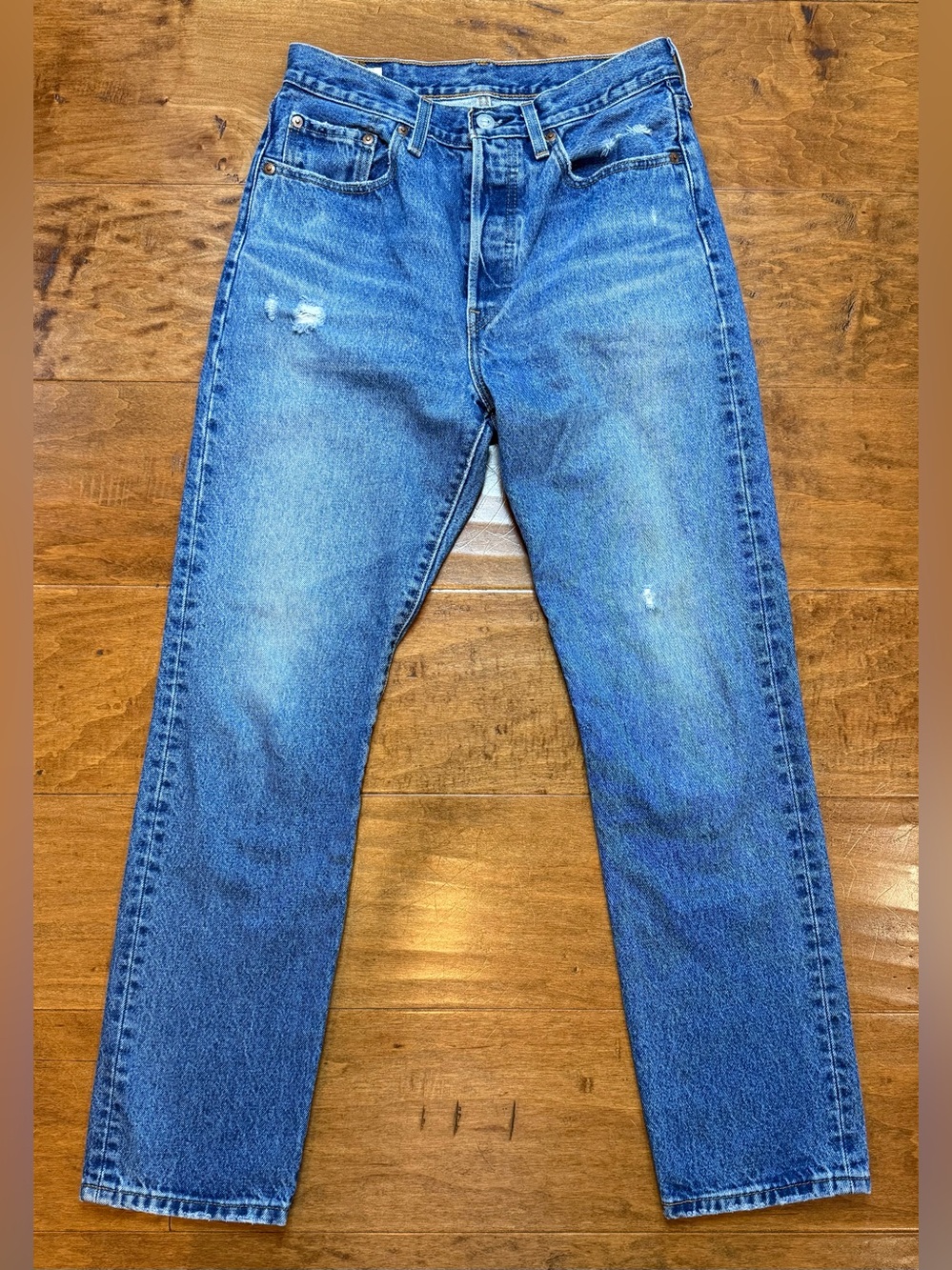 Levi’s Premium 501 Jeans Size 27 Distressed Button Fly Straight Leg
